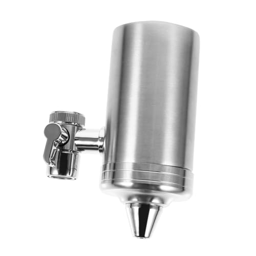 SOPOTUTU Edelstahl Wasserhahn Filter mit Langlebigem Wasserreiniger Hocheffiziente Filtration für Küche Büro und Zuhause Anschluss Silber Geeignet für Sauberes Trinkwasser von SOPOTUTU