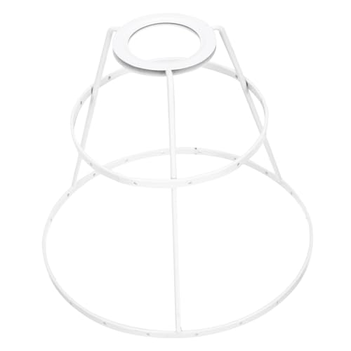 SOPOTUTU Eisen Lampenschirm Gestell Vintage Weißer Doppelrahmen Handgefertigt Robust Für Tischlampe Kronleuchter Zuhause Beleuchtung Dekoration von SOPOTUTU