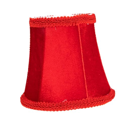 SOPOTUTU Eleganter Deckenlampenschirm aus Rotem Samtstoff Dekorative Kronleuchter Lampenabdeckung Lichtstreuender Lampenschirm für Wohnzimmer Schlafzimmer Einfache Montage Weich und von SOPOTUTU