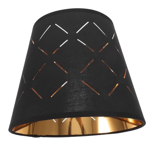 SOPOTUTU Ersatz Lampenschirm Außen Schwarz Innen Gold Tischlampenschirm Leicht Einfache Montage Kompatibel mit Schreibtisch Stehlampen Schutz vor Grellem Licht für Wohnzimmer und von SOPOTUTU