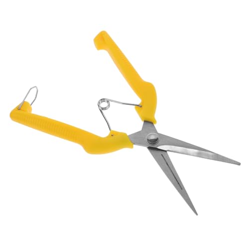 SOPOTUTU Gartenschere für Obstpflücken Edelstahl Pflanzenschere Scharfe Präzise Schneide für Blumen Bonsai Kleine Pflanzen Stabiles Langlebiges Gartenwerkzeug mit Gelbem Griff von SOPOTUTU