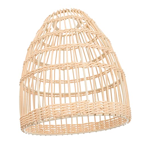SOPOTUTU Geflochtener Rattan Lampenschirm Dekorativer Lampenüberzug im Chinesischen Stil Vielseitig Einsetzbar für Wohnzimmer Restaurant Teestube Deckenleuchte Nostalgisches Vintage Design von SOPOTUTU
