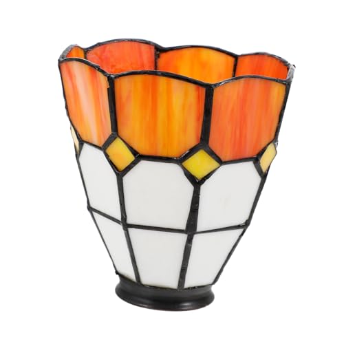 SOPOTUTU Glas Lampenschirm Mittelmeer Orange Weiß Dekorativer Lampenschirm aus Glas Einfach zu Installierender Lichtschutz für Fassung Weiches Licht für Schlafzimmer und Wohnzimmer SOPOTUTU Glas Lampenschirm Mittelmeer Orange Weiß Dekorativer Lampenschirm aus Glas Einfach zu Installierender Lichtschutz für Fassung Weiches Licht für Schlafzimmer und Wohnzimmer von SOPOTUTU