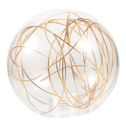 SOPOTUTU Glaskugel Lampenschirm Ømm Fassung Aluminiumdraht Umwickelt Transparenter Goldfarbener Lampenschirm für Pendelleuchte Ersatz Glaslampenschirm Moderner Kronleuchter Ersatzschirm von SOPOTUTU