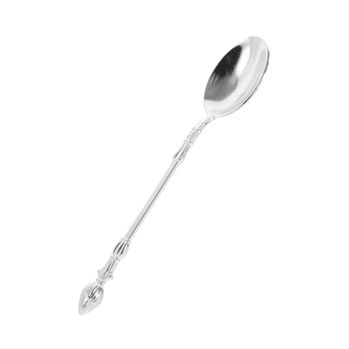 SOPOTUTU Goldene Kompakte Kaffeelöffel Kleine Espressolöffel Multifunktionale Mini Teelöffel für Kaffee Dessert Eis und Tee Leicht zu Reinigen Platzsparend Silberfarbene Ausführung von SOPOTUTU