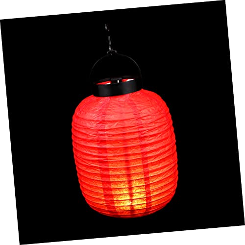 SOPOTUTU Hängende Laterne Mit Licht Faltbare Japanische Papierlaterne Rot 15cm Durchmesser 22cm Hoch Für Partydekoration Und Heimdeko Ohne Batterie von SOPOTUTU