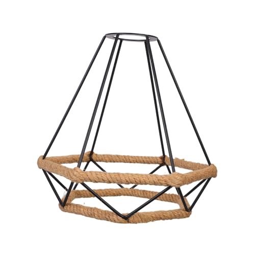 SOPOTUTU Handgefertigter Handgewebter Lampenschirm aus Schmiedeeisen Deckenleuchte für Flur Schlafzimmer und Esszimmer Robuster Eisenlampenschirm Dekorativ Schwarz Vielseitig Einsetzbar von SOPOTUTU