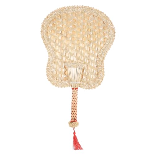 SOPOTUTU Handgefertigter Strohfächer Vintage Wanddeko im Chinesischen Stil Tragbarer Fächer für Sommer für Partys Wohnaccessoire von SOPOTUTU