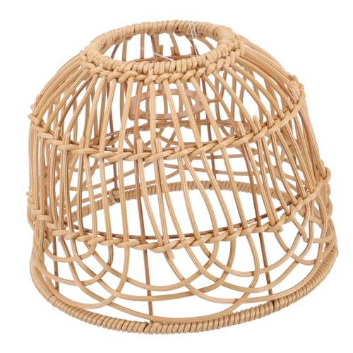 SOPOTUTU Handgefertigter Vintage Rattan Lampenschirm Natürlicher Stabiler Lichtschutz Rustikale Deckenleuchte Dekorativ für Wohnzimmer Restaurant und Hotel Warmes ohne Leuchtmittel von SOPOTUTU