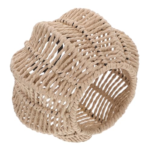SOPOTUTU Handgewebter Papierseil Lampenschirm Klein Robuster Metall deckenleuchte Abdeckung Rustikaler Retro Hängelampe für Zimmer Gemütliche Stimmung Kreatives Design Langlebig von SOPOTUTU