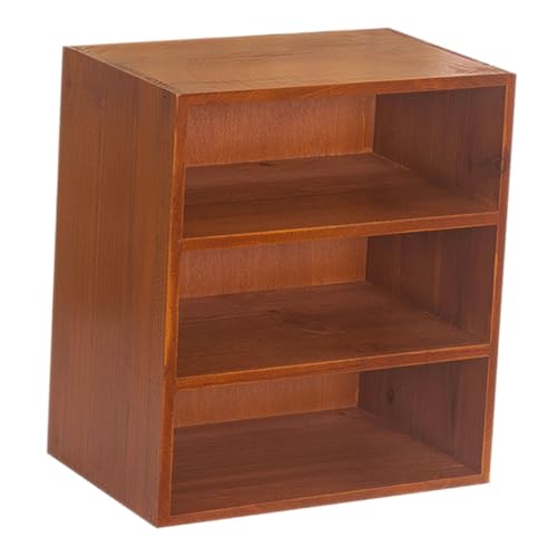 SOPOTUTU Holz Bücherregal mit Multifunktionales Aufbewahrungsregal für Bücher Teetassen und Kosmetik Stabil und Langlebig für Büro und Wohnzimmer von SOPOTUTU