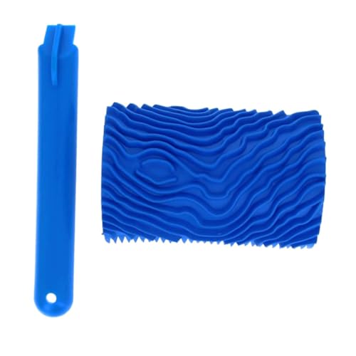 SOPOTUTU Holzmaserung Malroller Gummi Holzstruktur Werkzeug für Wanddekoration DIY Wandmuster Farbroller mit Komfortablem Griff Wiederverwendbar und Leicht zu Reinigen von SOPOTUTU