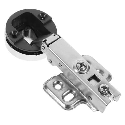 SOPOTUTU Hydraulisches Glasscharnier mit Dämpfung Mini Rundkopf Vollabdeckung Möbelbeschlag für Weinschrank Display und Küchenschranktüren Langlebig Geräuscharm Stabile Befestigung von SOPOTUTU