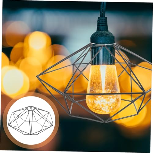 SOPOTUTU Industrieller Metall Lampenschirm Hohles Design Robuste Pendelleuchte Lampenabdeckung Geometrisch Modern Für Esszimmer Wohnzimmer Küche von SOPOTUTU