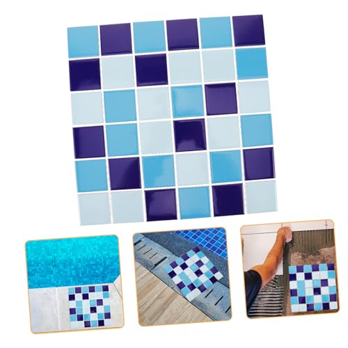 SOPOTUTU Keramik Mosaikfliesen Blau Glänzende Oberfläche Nahtlos Langlebig Geeignet für Küchenrückwand Schwimmbad Bad und Spa Einfach zu Verkleben Wetterfest und Farbbeständig von SOPOTUTU