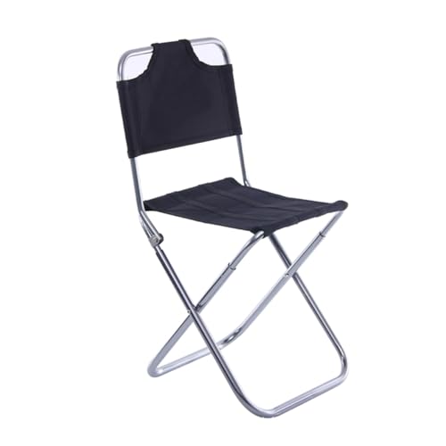 SOPOTUTU Klappbarer Angelstuhl aus Aluminiumlegierung mit Rückenlehne Ultraleicht und Robust Faltbarer Campingstuhl Mittlere Tragbarer Outdoor Hocker für Angeln Wandern und Reisen von SOPOTUTU
