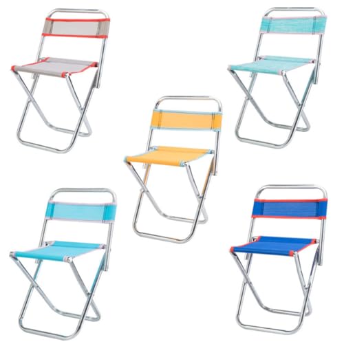 SOPOTUTU Klappbarer Outdoor Campingstuhl mit Netzgewebe Faltbarer Angelhocker Ultraleicht Tragbar Langlebiger Faltbarer Gartensessel für Wandern Angeln und Reisen Farbe Zufällige Farbe von SOPOTUTU