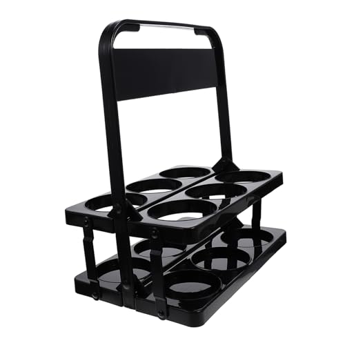 SOPOTUTU Klappbarer Tragbarer Flaschenkorb mit Griff Stabiler Bierflaschenhalter und Weinflaschenregal in Schwarz Geeignet für Bar Party und Alltag von SOPOTUTU