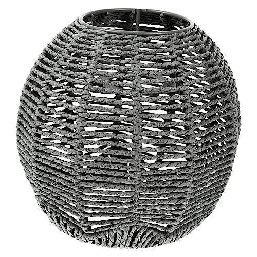 SOPOTUTU Klein Grauer Rope Woven Lampenschirm Ersatzlampenschirm für Hängeleuchten Kronleuchter Modern Retro Stil Einfache Installation Robuste und Seilmaterialien für Restaurant Zuhause von SOPOTUTU