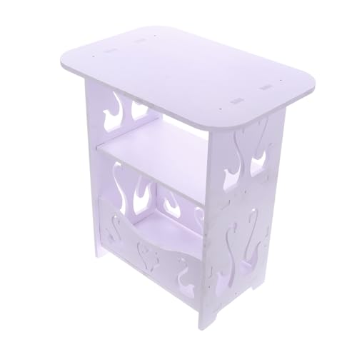 SOPOTUTU Kompakter Beistelltisch Weiß Kleiner Nachttisch mit Ablage Vielseitiger Sofa Schlafzimmer Tisch Möbel für Kleine Räume Modernes Home Decor von SOPOTUTU