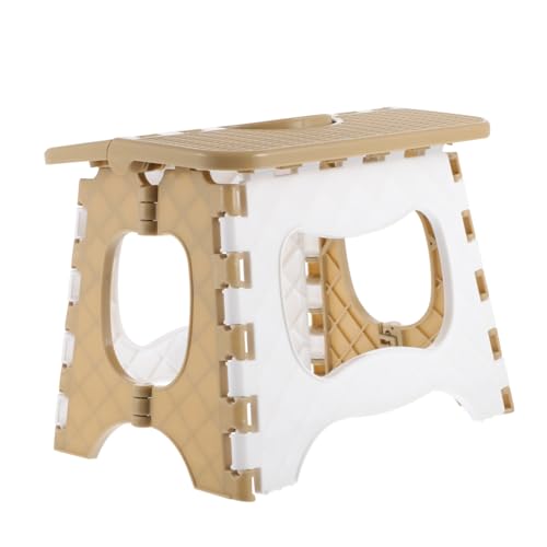 SOPOTUTU Kompakter Faltbarer Kunststoffhocker mit Tragegriff Robuster Mini Klapphocker für Outdoor Angeln Camping Garten und Vielseitige Indoor Nutzung Leicht Transportierbar von SOPOTUTU