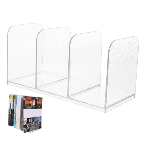 SOPOTUTU Leichter Transparenter Desktop Bücherständer mit Vier Fächern Multifunktionaler Dokumentenorganizer Stilvolles Büroaccessoire für Schreibtisch und Arbeitszimmer von SOPOTUTU