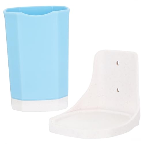 SOPOTUTU Magnetischer Wandzahnbürstenhalter mit Ablage Saugstarker Befestigung Belüftet rutschfest Geeignet für Badezimmer Aufbewahrung von Becher Zahnbürste und Zahnpasta von SOPOTUTU