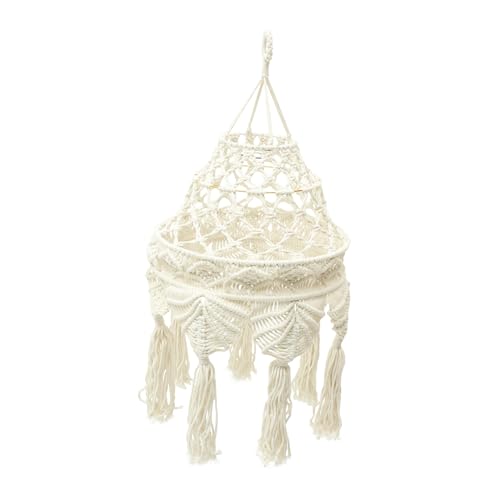 SOPOTUTU Makramee Lampenschirm aus Baumwollseil Handgewebt Sanftes Licht Dekorative Pendelleuchte für Wohnzimmer Schlafzimmer Balkon Vielseitiger Lampenschirm Ersatz und Wohnaccessoire SOPOTUTU Makramee Lampenschirm aus Baumwollseil Handgewebt Sanftes Licht Dekorative Pendelleuchte für Wohnzimmer Schlafzimmer Balkon Vielseitiger Lampenschirm Ersatz und Wohnaccessoire von SOPOTUTU