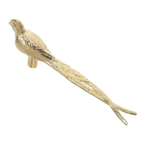SOPOTUTU Messing Schubladengriff Vogelmotiv Chinesischer Langschwanz Vogel Design Eleganter Möbelknopf für Schränke Kommoden Türgriffe Robust Langlebig Einfach zu Montieren von SOPOTUTU