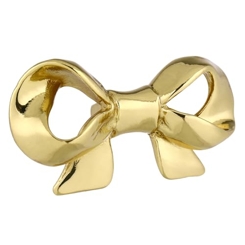 SOPOTUTU Messing Schubladengriff im Europäischen Retro Stil Dekorativer Großer Bowknot Möbelknopf Eleganter Küchenschrank Türgriff Langlebiger Einzelner Ziehgriff für Schrankfronten von SOPOTUTU