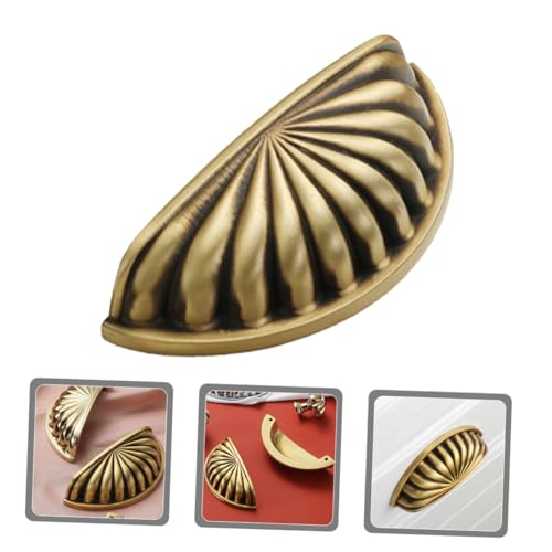 SOPOTUTU Messing Türgriff Lochabstand Muschel design Schrankgriff für Küchenschrank und Kleiderschrank Vintage Eleganter Möbelgriff aus Langlebigem Messing von SOPOTUTU