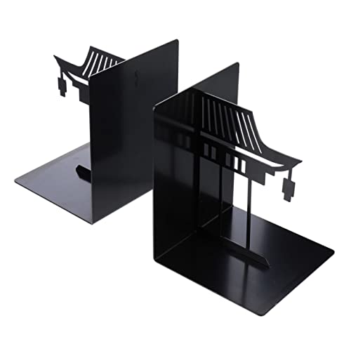SOPOTUTU Metal Bookends im Chinesischen Stil Kreativer Buchhalter mit Antiker Architektur Dekorative Buchstütze aus Hochwertigem Metall für Zuhause Büro Bibliothek von SOPOTUTU