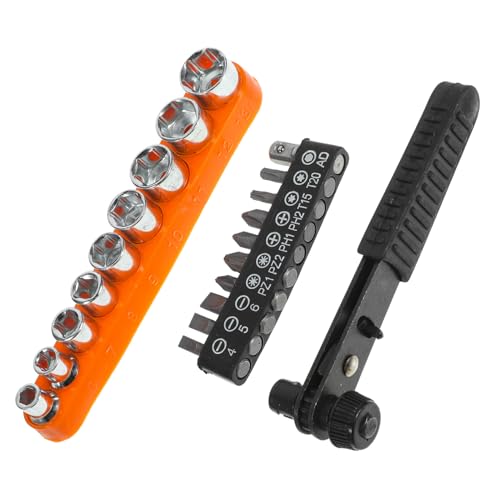 SOPOTUTU Mini Ratschen Schlüssel Set Teilig Steckschlüssel Bitsatz Mechaniker Werkzeug für Enge Räume Schraubendreher Ratschen Set von SOPOTUTU
