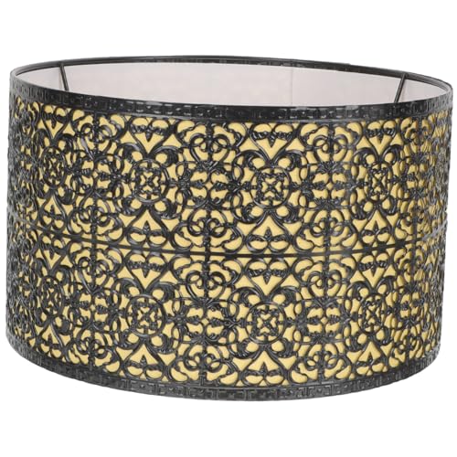SOPOTUTU Moderner Metall Lampenschirm Ersatzschirm Tischlampe Dekorativer Schreibtisch Lampenschirm mit Metallgravur und Hohlmuster Weiß Gelb Innenfutter Langlebig und Leicht Montierbar SOPOTUTU Moderner Metall Lampenschirm Ersatzschirm Tischlampe Dekorativer Schreibtisch Lampenschirm mit Metallgravur und Hohlmuster Weiß Gelb Innenfutter Langlebig und Leicht Montierbar von SOPOTUTU