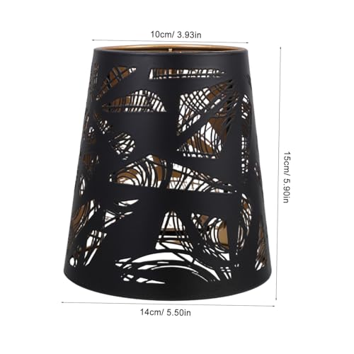 SOPOTUTU Moderner Tischlampenschirm aus Schwarzem Eisen mit Goldfarbenem Innenraum Hohles Design für Wohnzimmer und Schlafzimmer Dekorativer Lampenschirm Einfach zu Ersetzen Stilvolle von SOPOTUTU