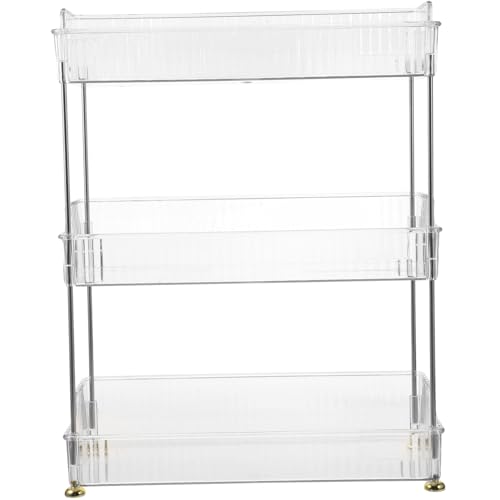 SOPOTUTU Multifunktionales Lagiges Aufbewahrungsregal aus PET und rostfreiem Metall Stabiler Toilettenartikel Organizer für Bad Kosmetikhalter Platzsparendes Badezimmer Ablagefach SOPOTUTU Multifunktionales Lagiges Aufbewahrungsregal aus PET und rostfreiem Metall Stabiler Toilettenartikel Organizer für Bad Kosmetikhalter Platzsparendes Badezimmer Ablagefach von SOPOTUTU