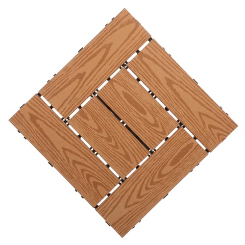 SOPOTUTU Outdoor Interlocking Patio Deck Fliesen aus Wpc Einfache DIY Verlegung Wasserdurchlässig UV beständig Balkon Terrasse Garten Bodenbelag Langlebig und Formstabil von SOPOTUTU