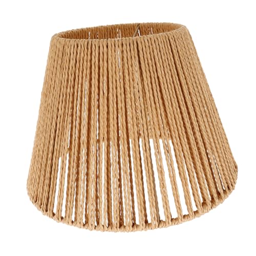 SOPOTUTU Rattan Lampenschirm Boho Retro Geflochtener Lampenschirm für Tischlampe und Stehlampe Ersatzschirm für Deckenleuchte Natürliches Wicker Design Weiches Licht für Wohn Esszimmer von SOPOTUTU
