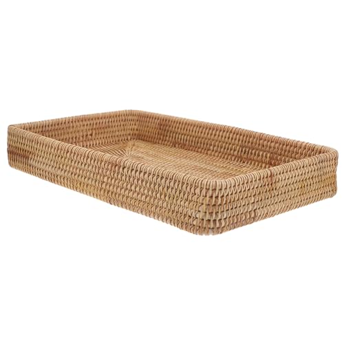 SOPOTUTU Rechteckiges Rattan Tablett Handgewebtes Dekotablett für Kaffee und Esstische Multifunktional zum Servieren Lagern und Dekorieren Boho Stil SOPOTUTU Rechteckiges Rattan Tablett Handgewebtes Dekotablett für Kaffee und Esstische Multifunktional zum Servieren Lagern und Dekorieren Boho Stil von SOPOTUTU