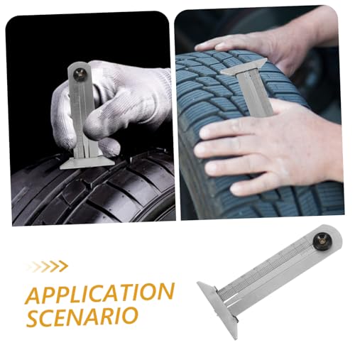 SOPOTUTU Reifen Profiltiefenmesser aus Edelstahl Präzises Messwerkzeug Kompakt Robust für Auto Motorrad Lkw zur Profiltiefenprüfung und Fahrzeugsicherheit von SOPOTUTU