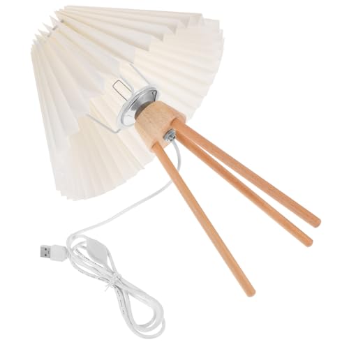SOPOTUTU Retro Plissee Lampshade Tischlampe mit Fernbedienung Warmweißes Licht Sanft Dimmbar Kreative Dekoration für Schlafzimmer Wohnzimmer und Büros Kompakte Tischleuchte für Innenräume von SOPOTUTU