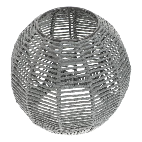 SOPOTUTU Runder Kleiner Lampenschirm aus Grauem Gewebtem Material für Decken Hängelampen Stabiles Design für Wohnräume Hotels Restaurants und Cafés Komfortabel und Vielseitig Einsetzbar von SOPOTUTU