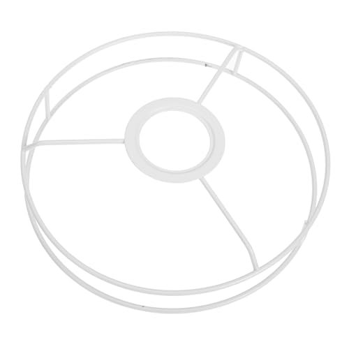 SOPOTUTU Runder Lampenschirmrahmen aus Metall Stabiler Lampenschirmhalter für DIY Beleuchtung Kompatibel Installieren Passend für Deckenleuchte Tischlampe Kronleuchter Weiß von SOPOTUTU