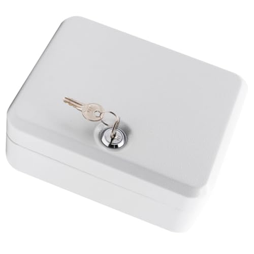 SOPOTUTU Schlüsselschrank Wandmontage Fächer Stahlschloss Sicherheitsschrank mit Schlüsselanhängern Robuste Aufbewahrungsbox für Büro und Zuhause Weiß von SOPOTUTU