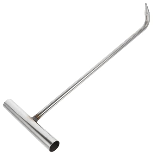 SOPOTUTU Schwerer T Förmiger Schachtdeckelhaken aus Edelstahl Spitzes Ende Robustes Hebewerkzeug für Gullideckel und Kanaldeckel mit Ergonomischem Griff von SOPOTUTU