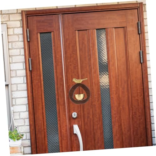 SOPOTUTU Shopkeeper Türglocke aus Messing mit Holzornament Hängende Ladenglocke für Türöffnung Dekorative Türklingel für Eingang Wandmontage Vielseitig für Zuhause Geschäft SOPOTUTU Shopkeeper Türglocke aus Messing mit Holzornament Hängende Ladenglocke für Türöffnung Dekorative Türklingel für Eingang Wandmontage Vielseitig für Zuhause Geschäft von SOPOTUTU