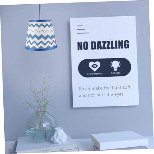 SOPOTUTU Stoff Lampenschirm Blau Wellenmuster Lampenabdeckung für Schlafzimmer Kinderzimmer Wohnzimmer und Stehlampe Dekorative Beleuchtung von SOPOTUTU
