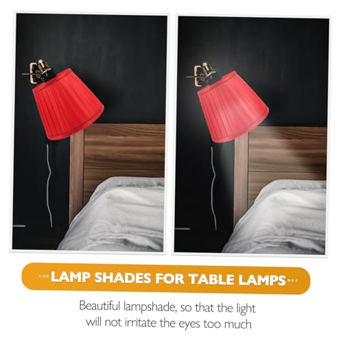 SOPOTUTU Stoff Lampenschirm mit Faltenmuster Roter Lampenschirm Dekorative Leuchtenabdeckung für Tischlampe Stehlampe und Nachttischlampe im Schlafzimmer und Wohnzimmer von SOPOTUTU