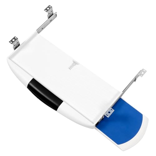 SOPOTUTU Tastaturschublade mit Mausablage Geräuschlose Vollauszug Schienen Höhenverstellbare Tastaturablage Zweischicht Design für Ergonomische Nutzung Platzsparend für Büroarbeitsplatz von SOPOTUTU