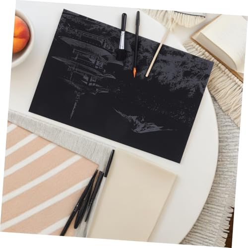 SOPOTUTU Teiliges DIY Kratzbild mit Japanischem Fuji Nachtszene Kratzmalerei Kratzpapier mit Vergoldetem Stift und Schwarzem Pinsel für Kreative Gestaltung und Wohnungsdekoration SOPOTUTU Teiliges DIY Kratzbild mit Japanischem Fuji Nachtszene Kratzmalerei Kratzpapier mit Vergoldetem Stift und Schwarzem Pinsel für Kreative Gestaltung und Wohnungsdekoration von SOPOTUTU